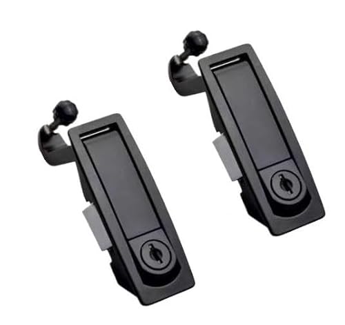2er-Pack Kompressionsriegel aus Zinklegierung – verstellbares, flächenbündiges Hebelschloss for Schiffsschränke, Autotüren(Black With Lock,48.5mm) von SDAZHX