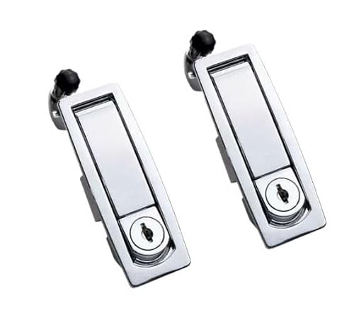 2er-Pack Kompressionsriegel aus Zinklegierung – verstellbares, flächenbündiges Hebelschloss for Schiffsschränke, Autotüren(Silver With Lock,48.5mm) von SDAZHX