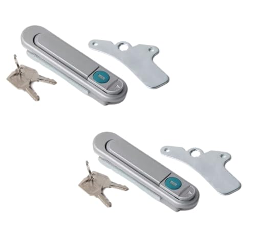 2er-Pack Pop-Up-Nockenschlösser – Schrankverschlüsse mit Druckknopf aus Zinklegierung for elektrische Gehäuse, 1–4 mm starke Platten(AB302 1(167g)) von SDAZHX