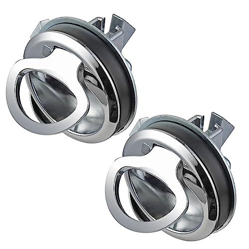 Bündige Zugriegel in Marinequalität (2er-Pack) – Bootslukenschlösser aus Zinklegierung for Deckschränke, Wohnmobiltüren, 1–10 mm Plattenstärke, 1,5 Zoll Ausschnitt(Chrome) von SDAZHX