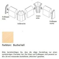 Endkappen und Ecken für MDF-Sockelleisten 60x20 mm - Buche hell - Buche hell von SÜDBROCK