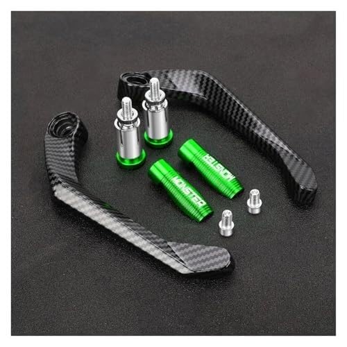 SDCDKLPEPT Für Ducati Für Monster 821 695 696 797 1200 1200S 1100 Motorradzubehör CNC-Lenker Bremskupplungshebel Lenkerschutz(Green with Logo) von SDCDKLPEPT