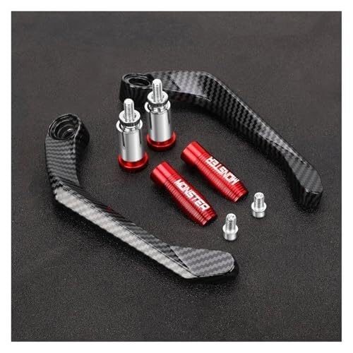 SDCDKLPEPT Für Ducati Für Monster 821 695 696 797 1200 1200S 1100 Motorradzubehör CNC-Lenker Bremskupplungshebel Lenkerschutz(Red with Logo) von SDCDKLPEPT