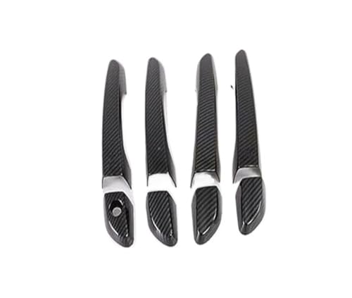 SDCDKLPEPT Griffverkleidung Carbon Fiber Auto Türgriff Trim Aufkleber Abdeckung Für Hyundai Für Tucson 2015-2019 Styling Zubehör(Black Carbon 0 Button) von SDCDKLPEPT