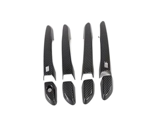 SDCDKLPEPT Griffverkleidung Carbon Fiber Auto Türgriff Trim Aufkleber Abdeckung Für Hyundai Für Tucson 2015-2019 Styling Zubehör(Black Carbon 2 Buttons) von SDCDKLPEPT