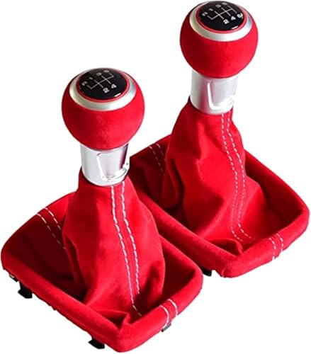 SDCDKLPEPT Schaltknäufe Für A3 S3 2001 2002 2003 Auto-Handbuch 5/6-Gang-Schaltknauf Lever Shifter Auto-Schaltknaufkopf Auto-Schaltknauf Gearstick(‎5 Speed-red) von SDCDKLPEPT