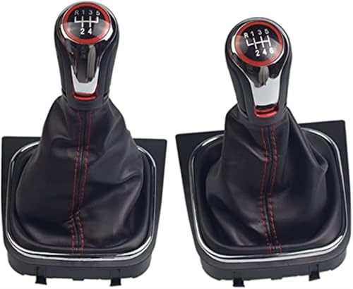 SDCDKLPEPT Schaltknäufe Für Civic DX EX LX 2006–2011 6-Gang-MT-Auto-Schaltknauf-Stick, Kugelkopf-Wechselhebelknauf, Auto-Schaltknaufkopf(‎Chrome-5speed-boot) von SDCDKLPEPT