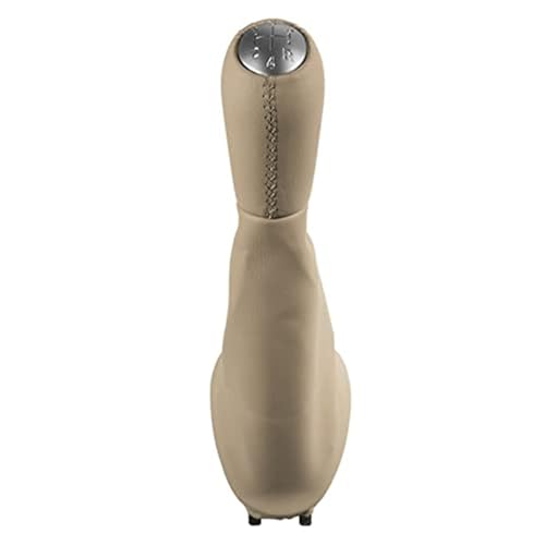 SDCDKLPEPT Schaltknäufe Für Clio 2 II Für Megane 2 II Für Kangoo 5 Gang Auto Leder Schaltknauf Hebel Shifter Boot Abdeckung fall Auto Schaltknauf Kopf(‎Matte Beige) von SDCDKLPEPT