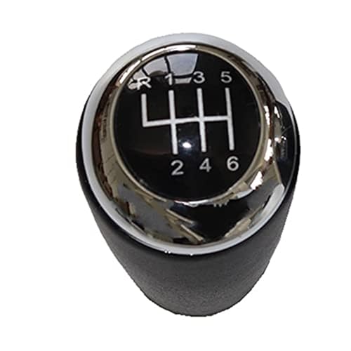 SDCDKLPEPT Schaltknäufe Für Mazda 3 für BK für BL 2006 2007 2008 2009 2010 2011 2012 Pu Leder Auto Shift Schaltknauf hebel Gaitor Boot Abdeckung(‎6 Speed Knob Chrome) von SDCDKLPEPT