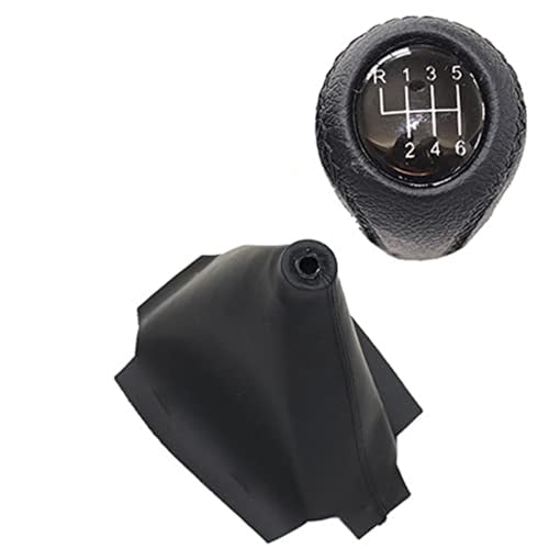 SDCDKLPEPT Schaltknäufe Für Mazda 3 für BK für BL 2006 2007 2008 2009 2010 2011 2012 Pu Leder Auto Shift Schaltknauf hebel Gaitor Boot Abdeckung(‎6 Speed Set Black) von SDCDKLPEPT