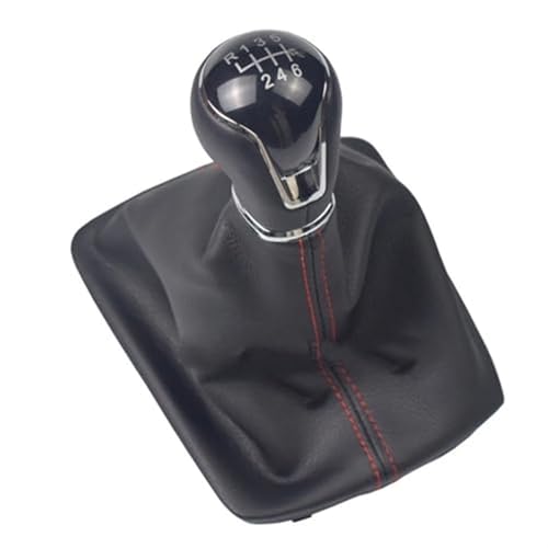 SDCDKLPEPT Schaltknäufe Für Sitz Für Leon III 3 MK3 2012 2013 2014 2015 2016 2017 Auto Schaltknauf Hebel Gaitor Boot Abdeckung 5/6 Geschwindigkeit Manuelle(6 Speed Red Line) von SDCDKLPEPT