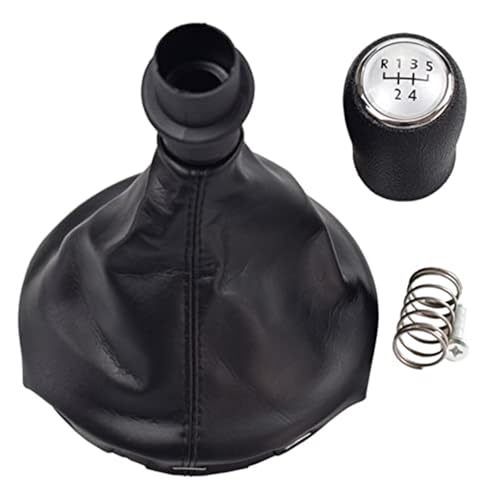 SDCDKLPEPT Schaltknäufe Für VW Für Transporter T5 T5.1 T6 Gp 2003 2004 2005 2006 2007-2011 Leder Gamasche Kofferraumabdeckung Auto 5 6 Gang Auto Schaltknauf Kopf(‎5 Speed-silver) von SDCDKLPEPT