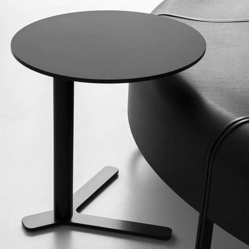 SDCGB Kleiner Beistelltisch Endtisch, C-Förmiger Metall Couchtisch TV Tablett Tisch für Kleinen Raum, Wohnzimmer, Schlafzimmer(Dia20 x20 H, Black) von SDCGB
