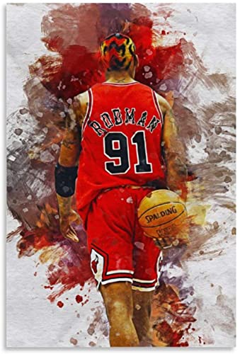 DIY 5d Diamant Malerei Kits FüR Erwachsene Und Kinder Basketball-Plakatspieler Dennis Rodman Smudge Kreuzstich Art Kristall Strass Stickerei Painting 11.8"x15.7"(30x40cm) Kein Rahmen von SDDLW1990
