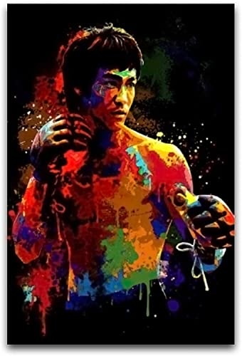 SDDLW1990 GemäLde Auf Leinwand Bruce Lee Kung Fu Poster für Veranda-Dekor Wandkunst Malerei Poster Druckt Bilder 23.6"x35.4"(60x90cm) Kein Rahmen von SDDLW1990