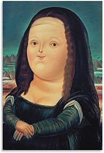 SDDLW1990 GemäLde Auf Leinwand Mona Lisa Gemälde von Fernando Botero Künstler für Familiendekor Wandkunst Malerei Poster Druckt Bilder 23.6"x35.4"(60x90cm) Kein Rahmen von SDDLW1990
