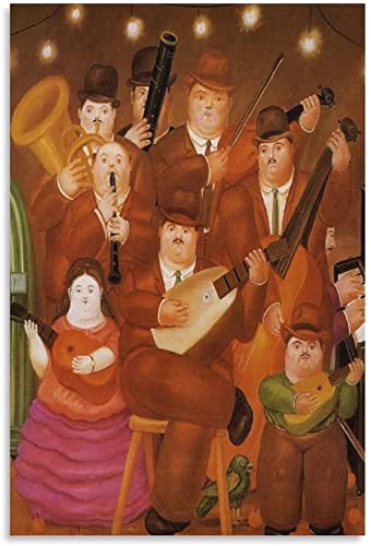 SDDLW1990 GemäLde Auf Leinwand Musicos-Gemälde von Fernando Botero Künstler für Schlafzimmerdekor Wandkunst Malerei Poster Druckt Bilder 15.7"x23.6"(40x60cm) Kein Rahmen von SDDLW1990