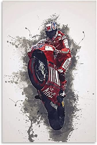 SDDLW1990 Leinwand Druck Poster Casey Stoner Ducati für Modern Family Decor Wandkunst Kunstwerk Malerei Kunstdrucke Bild 23.6"x35.4"(60x90cm) Kein Rahmen von SDDLW1990