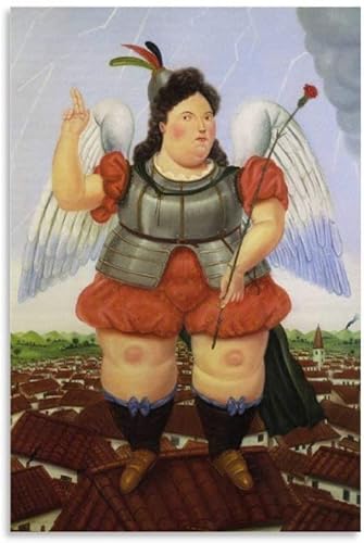 SDDLW1990 Leinwand Druck Poster Fernando Botero Erzengel-Poster für Veranda-Dekor Wandkunst Kunstwerk Malerei Kunstdrucke Bild 23.6"x35.4"(60x90cm) Kein Rahmen von SDDLW1990