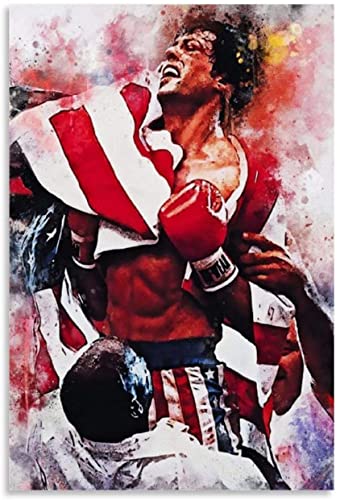 SDDLW1990 Leinwand Malerei Bild Filmposter Rocky Balboa Poster für Veranda Dekor Poster Wandkunst Bilder Und Drucke 23.6"x35.4"(60x90cm) Kein Rahmen von SDDLW1990