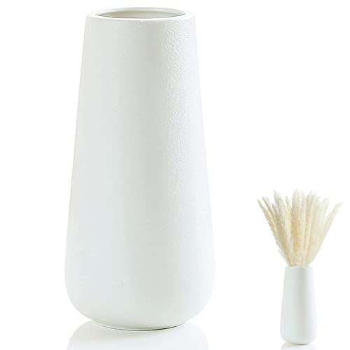 Weiße Vasen Keramik, Vase Weiß, Vasen Deko Keramik, Blumenvase Decorative, Vase Für Pampasgras, Für Pampasgras, Ideal Zur Lagerung Von Blumen Anderen Deko, Blumenvase Deko Wohnzimmer, Schlafzimmer von Wenrou