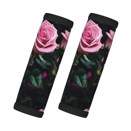 2 Stück pro Set Komfort-Neoprengriffe mit roten Rosen-Aufdruck, Wickelgriffe für Reisetasche, Gepäck, Koffer, Türgriff von SDEGTHO