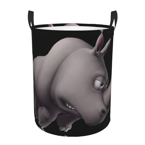 Angry Rhino Printing Home Bequemer Wäschekorb mit Griffen, Aufbewahrungslösung für mehrere Räume für Büro, Schlafzimmer Angry Rhino Printing Home Bequemer Wäschekorb mit Griffen, Aufbewahrungslösung für mehrere Räume für Büro, Schlafzimmer von SDEGTHO