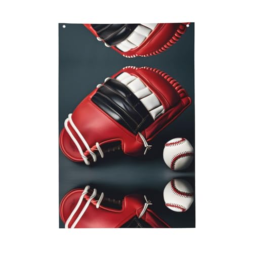 Baseball- und Handschuh-Flagge, lebendige Farben, 60 x 91 cm, für den Außenbereich, Banner mit Ösen, hochwertiges Polyester Baseball- und Handschuh-Flagge, lebendige Farben, 60 x 91 cm, für den Außenbereich, Banner mit Ösen, hochwertiges Polyester von SDEGTHO