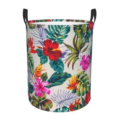 Bequemer Korb mit Blumen und Blättern, stehend, mit Griffen, Aufbewahrungslösung für mehrere Räume für Büro, Schlafzimmer von SDEGTHO