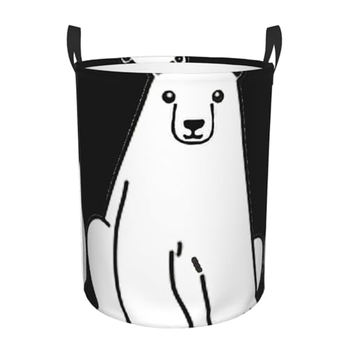 Bequemer Wäschekorb mit Eisbär-Druck, stehend, mit Griffen, Aufbewahrungslösung für mehrere Räume für Büro, Schlafzimmer Bequemer Wäschekorb mit Eisbär-Druck, stehend, mit Griffen, Aufbewahrungslösung für mehrere Räume für Büro, Schlafzimmer von SDEGTHO