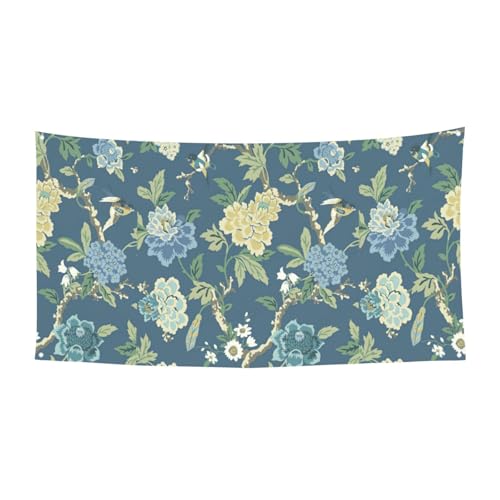 Blaue und gelbe Blumen drucken Halloween Weihnachten Banner Dekor Outdoor Indoor Hängende Party Schild farbecht für wiederholten Gebrauch von SDEGTHO