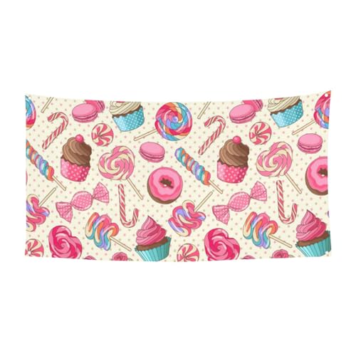 Buntes süßes Lutscher-Cupcake-Donut-Druck, Halloween-Weihnachts-Banner, Dekoration, für drinnen und draußen, zum Aufhängen, Partyschild, farbecht, für wiederholten Gebrauch Buntes süßes Lutscher-Cupcake-Donut-Druck, Halloween-Weihnachts-Banner, Dekoration, für drinnen und draußen, zum Aufhängen, Partyschild, farbecht, für wiederholten Gebrauch von SDEGTHO