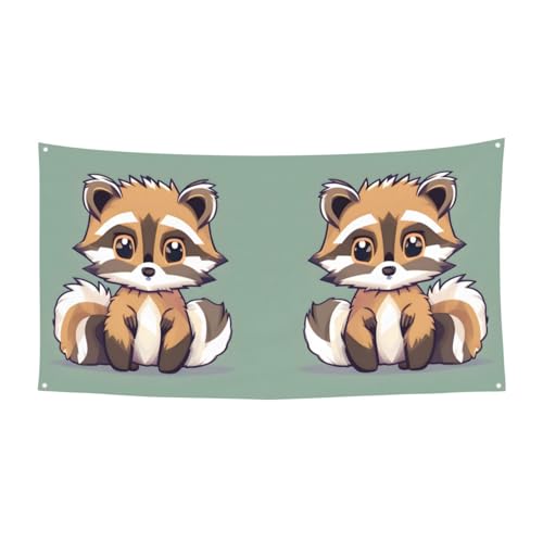Cartoon Cute Raccoon Printing Outdoor Indoor Banner, Holiday Decorative Sign With 4 Metal Grommets, Festive Atmosphere Maker Cartoon Cute Raccoon Printing Outdoor Indoor Banner, Holiday Decorative Sign With 4 Metal Grommets, Festive Atmosphere Maker von SDEGTHO