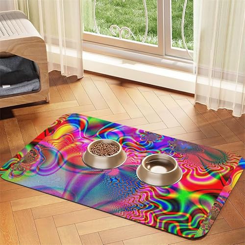 Colorful Thing Printing Futtermatte für Hunde Katzen Haustier saugfähige Ledertischdecke 60 x 40 cm Katze Hund Colorful Thing Printing Futtermatte für Hunde Katzen Haustier saugfähige Ledertischdecke 60 x 40 cm Katze Hund von SDEGTHO