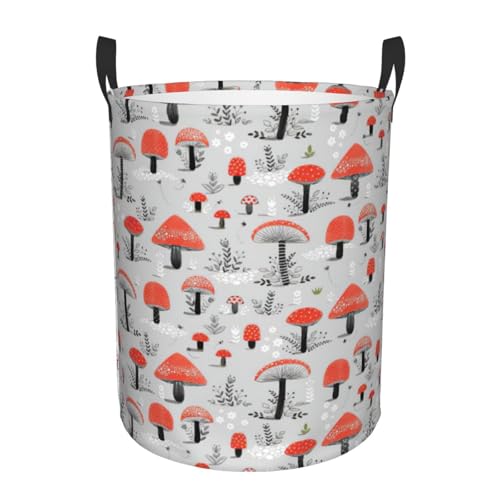 Comfy Hamper mit Cartoon-Pilz-Druck, mit Griffen, Aufbewahrungslösung für mehrere Räume für Büro, Schlafzimmer Comfy Hamper mit Cartoon-Pilz-Druck, mit Griffen, Aufbewahrungslösung für mehrere Räume für Büro, Schlafzimmer von SDEGTHO