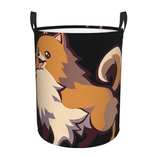 Comfy Hamper mit Cartoon-Zwergspitz, stehend, mit Griffen, Aufbewahrungslösung für mehrere Räume für Büro, Schlafzimmer Comfy Hamper mit Cartoon-Zwergspitz, stehend, mit Griffen, Aufbewahrungslösung für mehrere Räume für Büro, Schlafzimmer von SDEGTHO