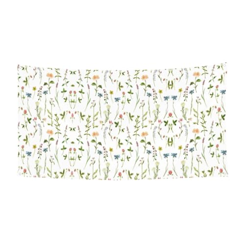 Dekoschild mit 4 Metallösen, Motiv: Aquarelle von Kräutern, Blumen, für drinnen und draußen, dekoratives Schild mit 4 Metallösen, festliche Atmosphäre von SDEGTHO
