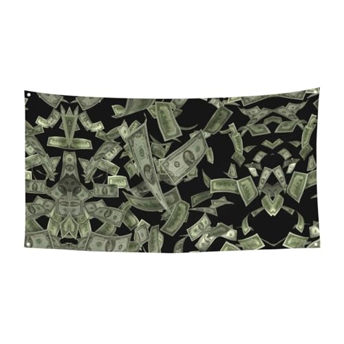 Dollarzeichen Gelddruck Outdoor Indoor Banner Urlaub Dekoratives Schild mit 4 Metallösen Festliche Atmosphäre Maker von SDEGTHO