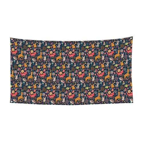 Eule Kaninchen Vogel Fuchs Druck Halloween Weihnachten Banner Dekor Outdoor Indoor Hängende Party Schild Farbecht für wiederholten Gebrauch von SDEGTHO