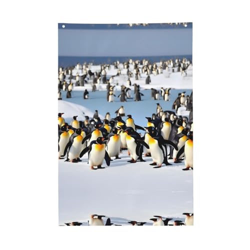 Flagge "Happy Pinguin", lebendige Farben, 60 x 91 cm, für den Außenbereich, Banner mit Ösen, hochwertiges Polyester von SDEGTHO