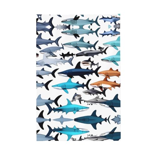 Flagge mit Hai-Muster, lebendige Farben, 60 x 91 cm, für den Außenbereich, Banner mit Ösen, hochwertiges Polyester Flagge mit Hai-Muster, lebendige Farben, 60 x 91 cm, für den Außenbereich, Banner mit Ösen, hochwertiges Polyester von SDEGTHO