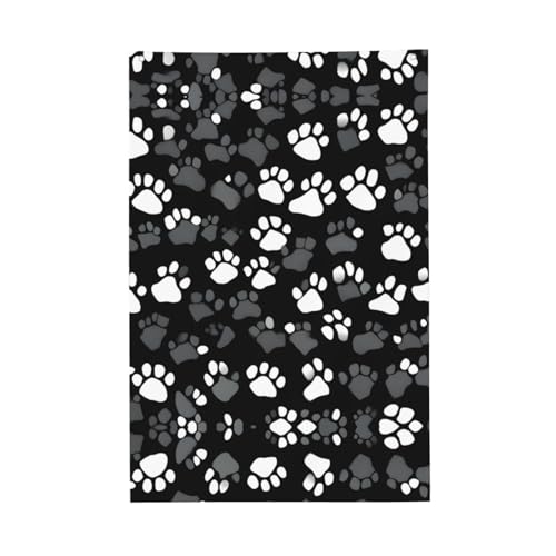 Flagge mit Pfotenabdruck, lebendige Farben, 60 x 91 cm, für den Außenbereich, Banner mit Ösen, hochwertiges Polyester, Schwarz und Weiß von SDEGTHO