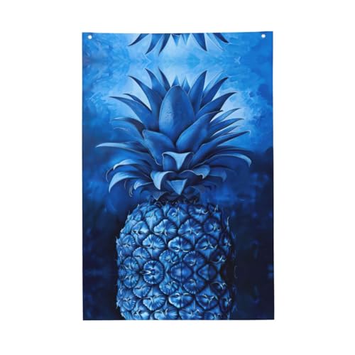 Flagge mit blauen Ananas, lebendige Farben, 60 x 91 cm, für den Außenbereich, Banner mit Ösen, hochwertiges Polyester von SDEGTHO