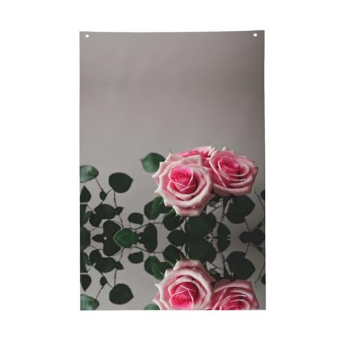 Flagge mit roten Rosen, lebendige Farben, 60 x 91 cm, für den Außenbereich, Banner mit Ösen, hochwertiges Polyester von SDEGTHO