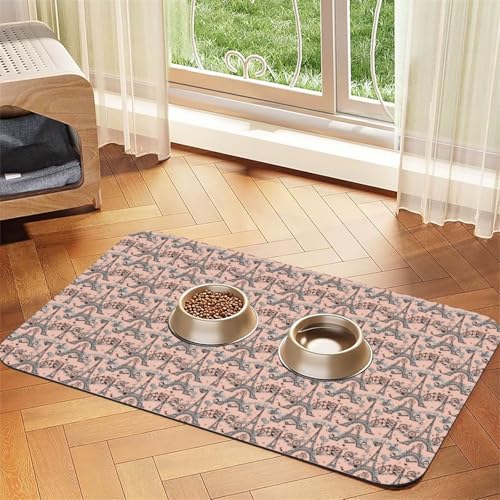 Futtermatte für Hunde, Katzen, Haustiere, saugfähig, Leder, 60 x 40 cm, Motiv: Fahrrad-/Kaffeeballon-Druck Futtermatte für Hunde, Katzen, Haustiere, saugfähig, Leder, 60 x 40 cm, Motiv: Fahrrad-/Kaffeeballon-Druck von SDEGTHO