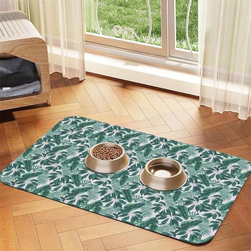 Futtermatte für Hunde, Katzen, Haustiere, saugfähig, Leder, 60 x 40 cm, verschiedene tropische Blätter, einfarbig Futtermatte für Hunde, Katzen, Haustiere, saugfähig, Leder, 60 x 40 cm, verschiedene tropische Blätter, einfarbig von SDEGTHO