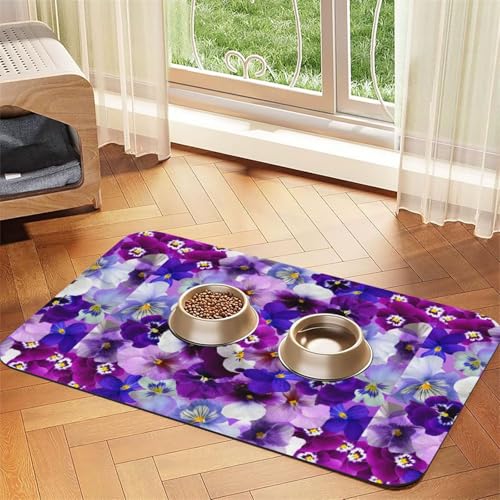 Futtermatte für Hunde und Katzen, saugfähig, Leder, 60 x 40 cm, Violett Futtermatte für Hunde und Katzen, saugfähig, Leder, 60 x 40 cm, Violett von SDEGTHO