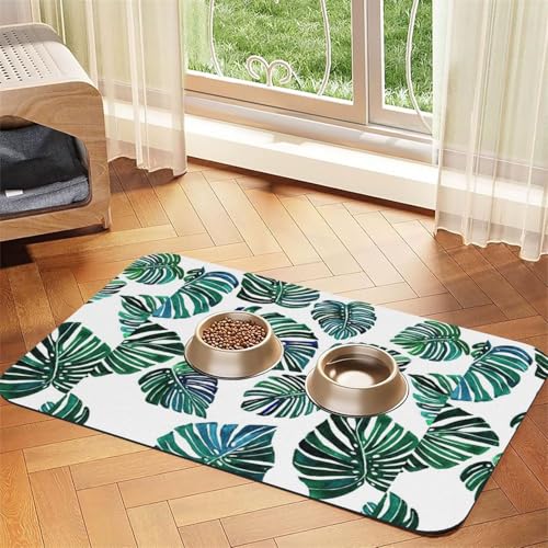 Futtermatte für Hunde und Katzen, saugfähig, Leder, Motiv: Bananenblätter, 60 x 40 cm Futtermatte für Hunde und Katzen, saugfähig, Leder, Motiv: Bananenblätter, 60 x 40 cm von SDEGTHO