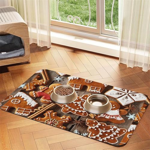 Futtermatte für Hunde und Katzen, saugfähig, Leder, Motiv: Lebkuchenkekse, 60 x 40 cm, Katze und Hund Futtermatte für Hunde und Katzen, saugfähig, Leder, Motiv: Lebkuchenkekse, 60 x 40 cm, Katze und Hund von SDEGTHO