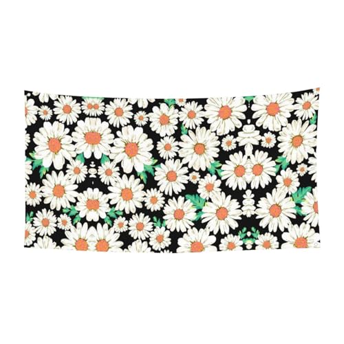 Gänseblümchen-Blumenmuster-Druck für den Innen- und Außenbereich, dekoratives Schild mit 4 Metallösen, festliche Atmosphäre von SDEGTHO